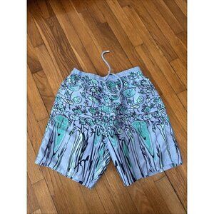 Vilebrequin Men’s Blue Okoa Happy Face Print Swim Board Shorts Size Medium